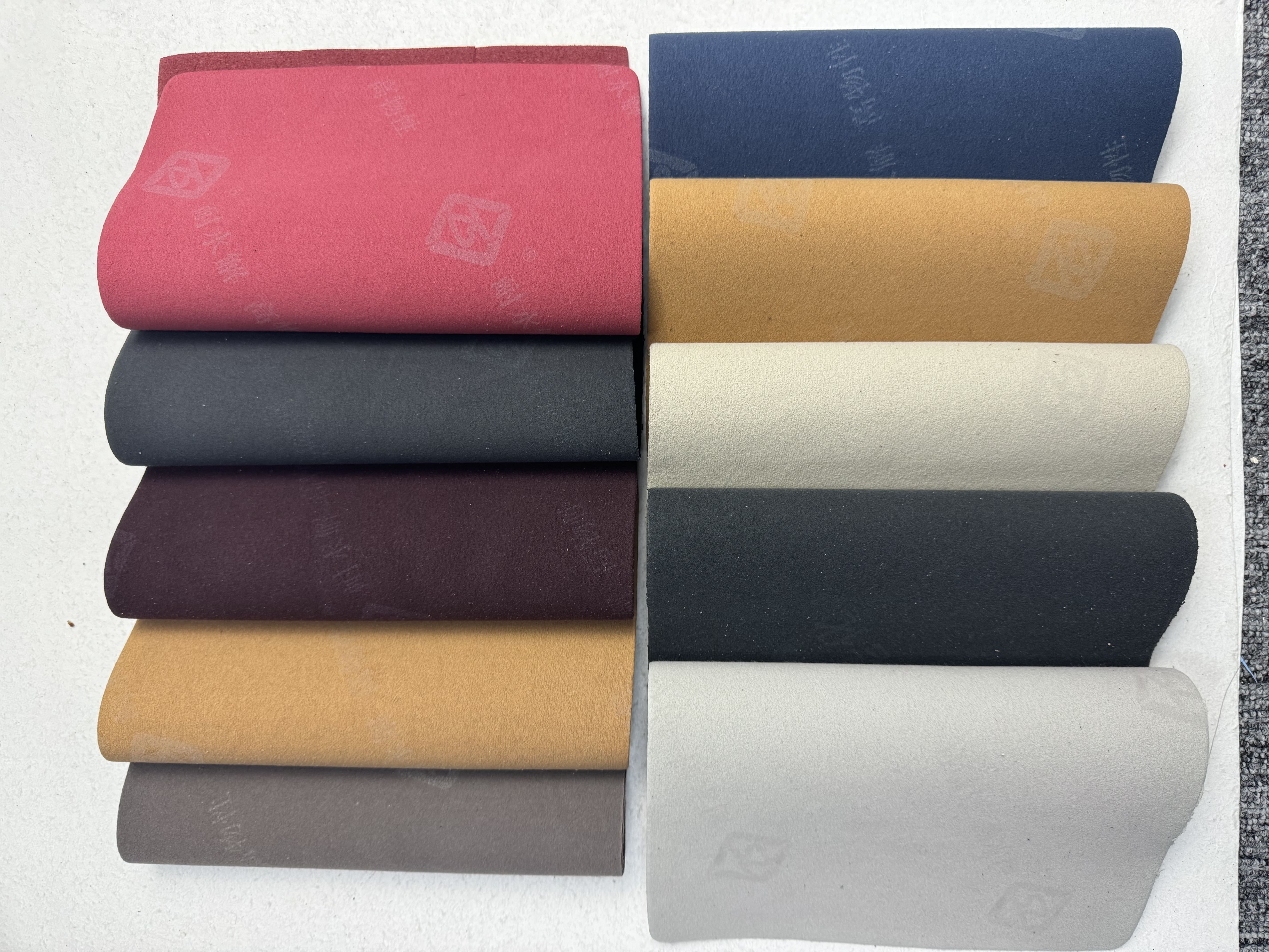 High-Quality Durable Synthetic PU Leather Double-Faced Suede Faux Leather for Shoe Lining Material