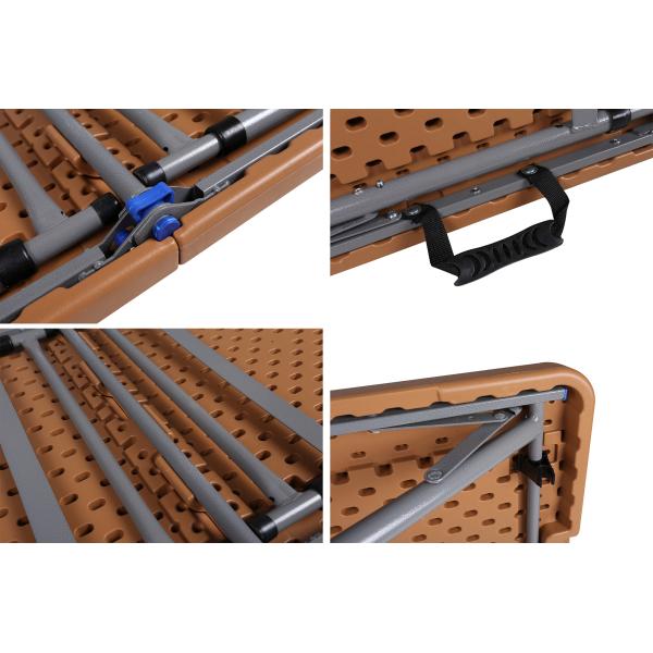 Brown Plastic Folding Tables , Adjustable 4 Foot Folding Table 100% Virgin HDPE