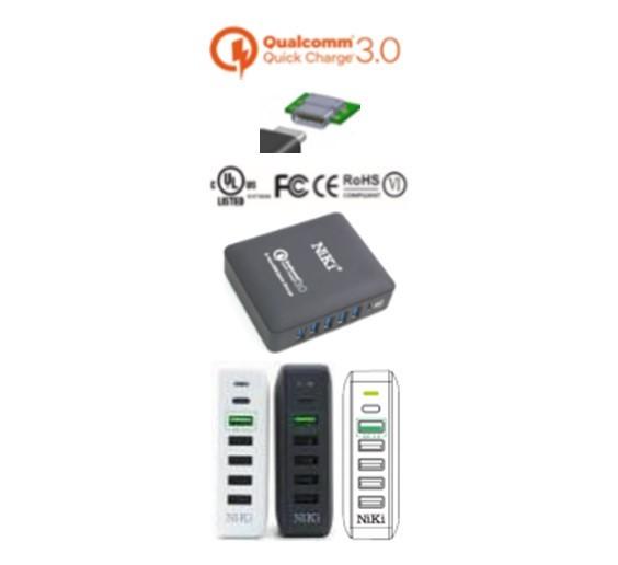 Quick Charging Desktop Charging Station 0.5A UL CB Certified 6 USB  Ports
