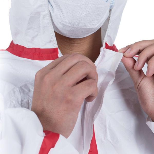 CE PPE EN14605 Type 4 Disposable Coveralls Breathable Hooded Coverall Suit