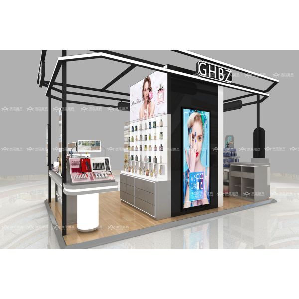 BKC015 Perfume Display Showcase Beauty Booth Design Cosmetic Mall Kiosk For Makeup Shop Decoration