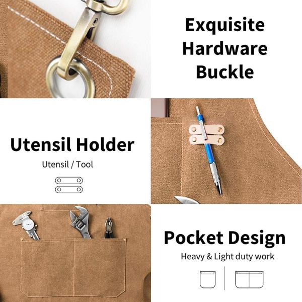 Gardening Work Garden Tools Storage Aprons Waterdrop Resistant Cotton Canvas Cross Back Adjustable Apron