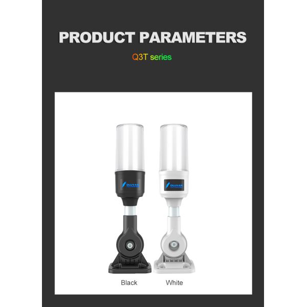 Luz indicadora de torre de material ABS DC 24V RYG con zumbador incorporado, larga vida útil de 70000 horas