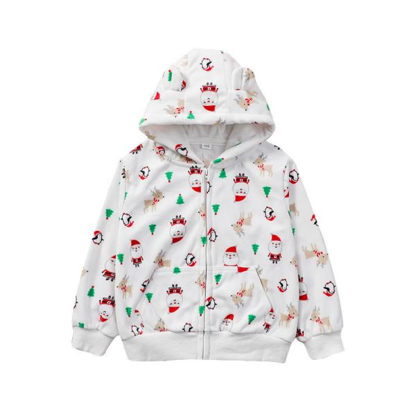 Revestimento encapuçado infantil das crianças do fecho de correr da cópia dos desenhos animados da roupa das crianças do inverno