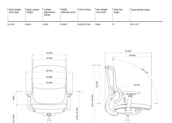 H2 Ergonomic Office Chair with 4.0 Dual-Back Design for Dynamic Spinal Support and Multiple Size Options
