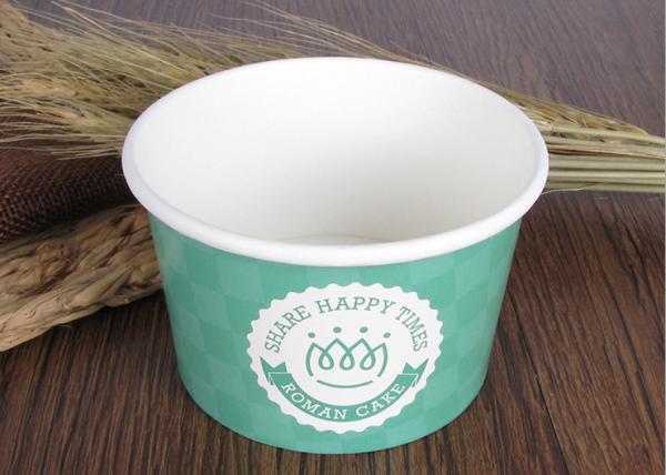 Single Wall Branded Ice Cream Cups Disposable With Eco Freindly Materials