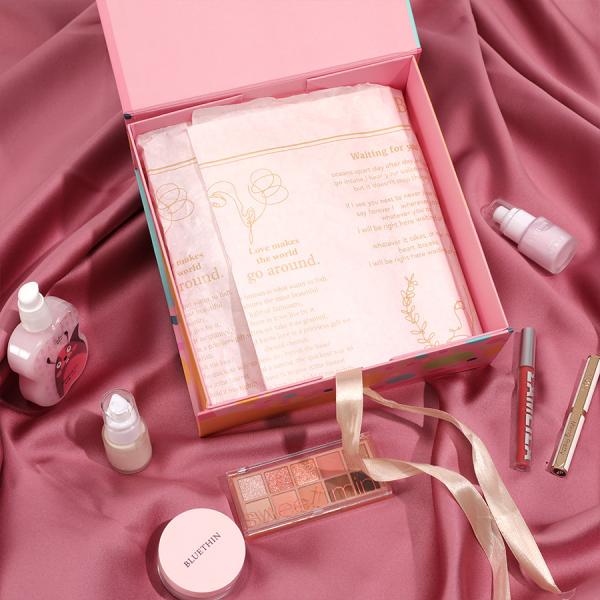 Custom Pink Reusable Magnetic Lid Box with Custom Logo and CMYK Pantone Colour Printing