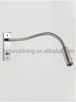 Switch Control 360 Degree Gooseneck Modern Hotel Bed Reading Wall Light Led Wall Lamp 3w