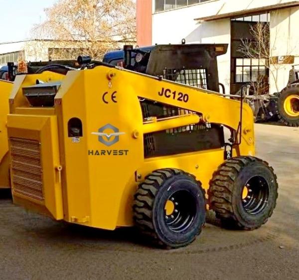 1200kg JC120 Skid Steer Loader 0.55m3 Bucket with Cummins engine and Brush Cutter For Sale