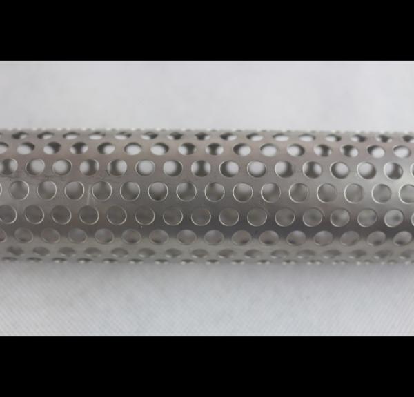 Custom Length Perforated Stainless Pipe , Chemical Perforated Aluminium Tube