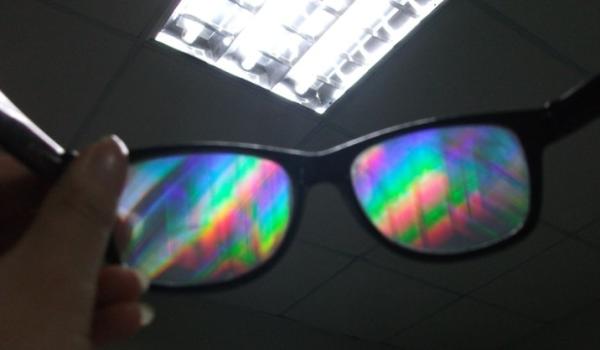 Clear 3d fireworks glasses to view magazines , plastic Diffraction glasses