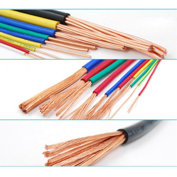 Cable de cable plano de cobre de PVC H07V-R/B07V-U/BV/BVR para el sector industrial con un solo núcleo