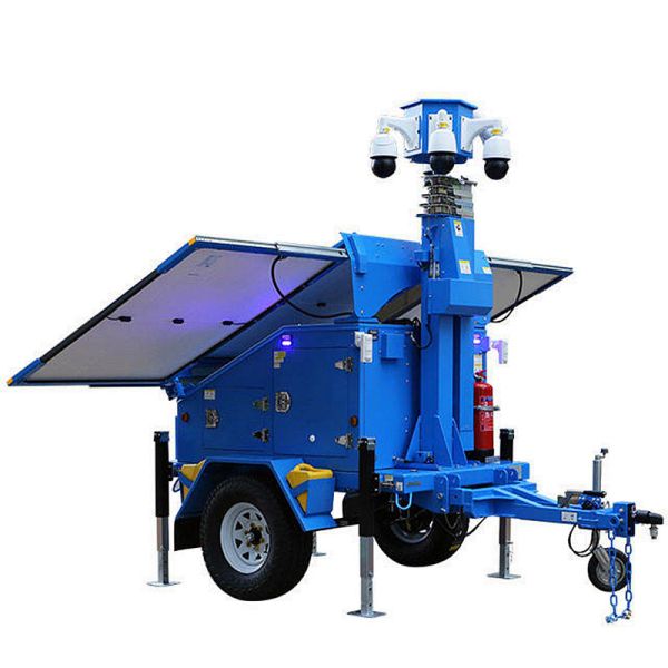 Solar Surveillance Tower Internet Connectivity Solar Powered Generator Trailer Mounted Lighting Tower