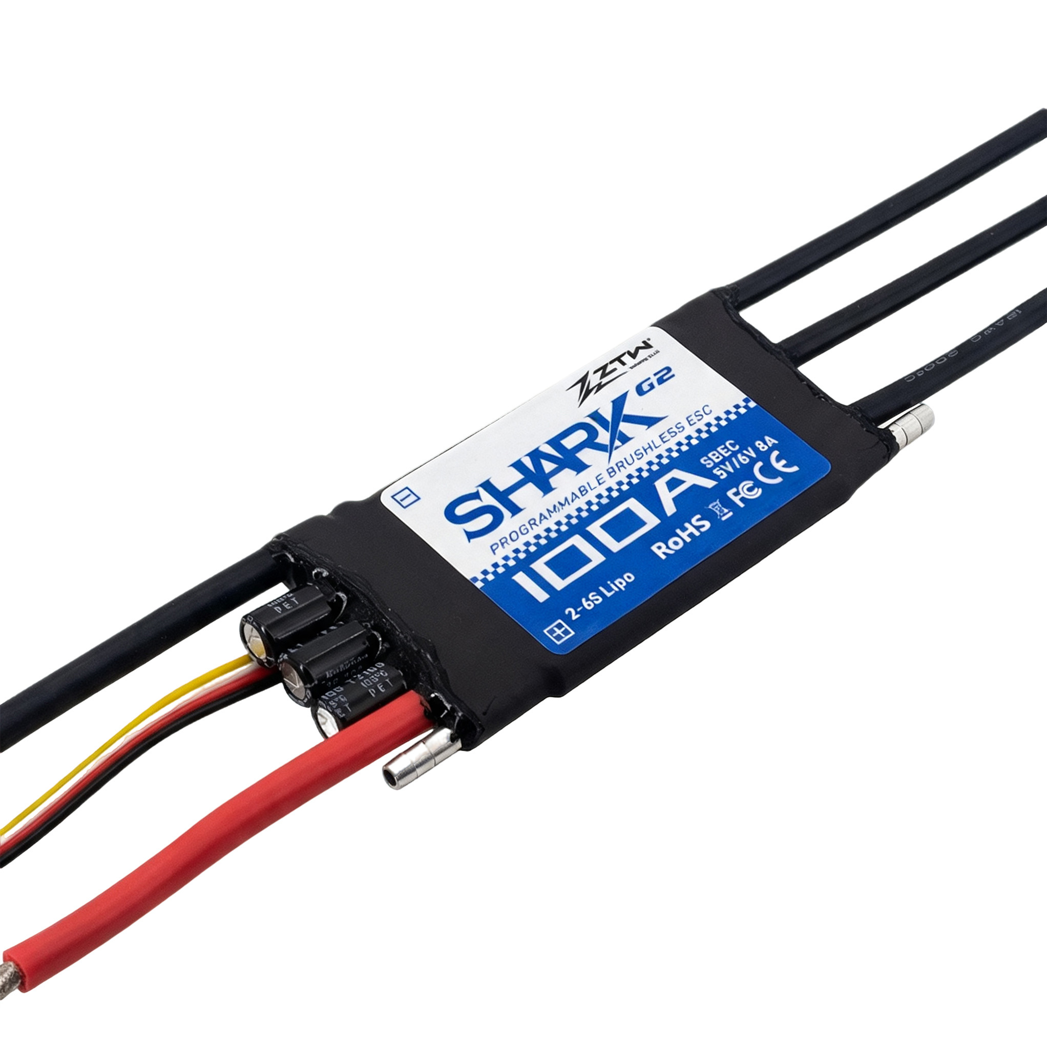 100A ZTW Shark G2 ESC Waterproof 4S-6S 8A SBEC 100A Speed Controller