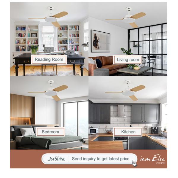 2- Hotel Choice ABS Blades Smart Wi-Fi Controle Remote Control Ventilador de teto pela 1stshine