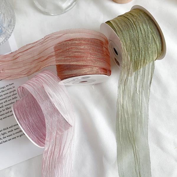 Полиэстерная лента для организмы 38 мм экологически безопасная бледно-розовая лента для организмы