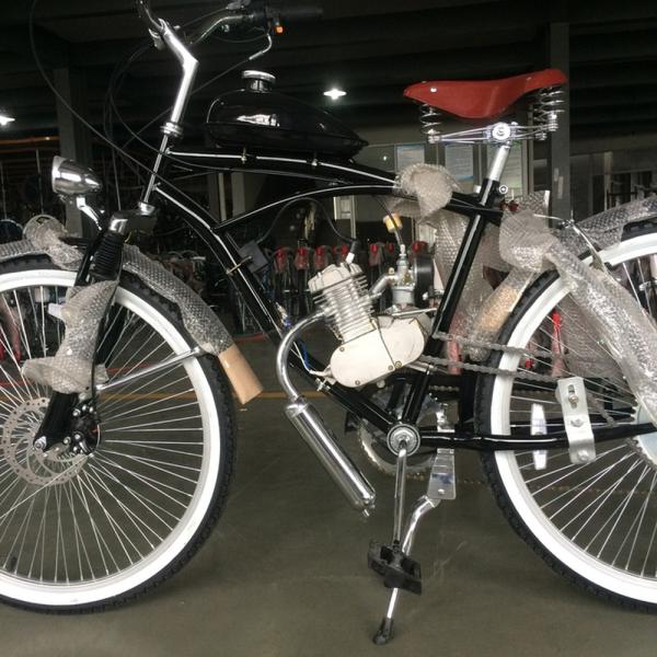 26 Inch Cruiser Motor Bike Bicycle with 4 Stroke Gas Motor Petrol Engine Kit V Brake
