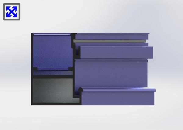 6000 Series Alloy Curtain Wall Aluminum Frame Purple Color Elegant Appearance