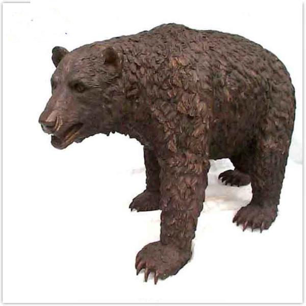 Classical Cast Iron Garden Ornaments / Metal Outdoor Bear Statues
