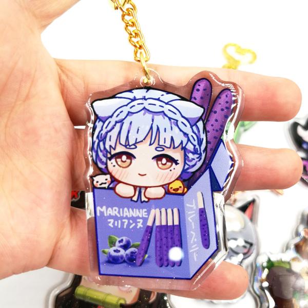 ROHS Certificate Acrylic Cute Cartoon Keychain No Deformation 20g-25g