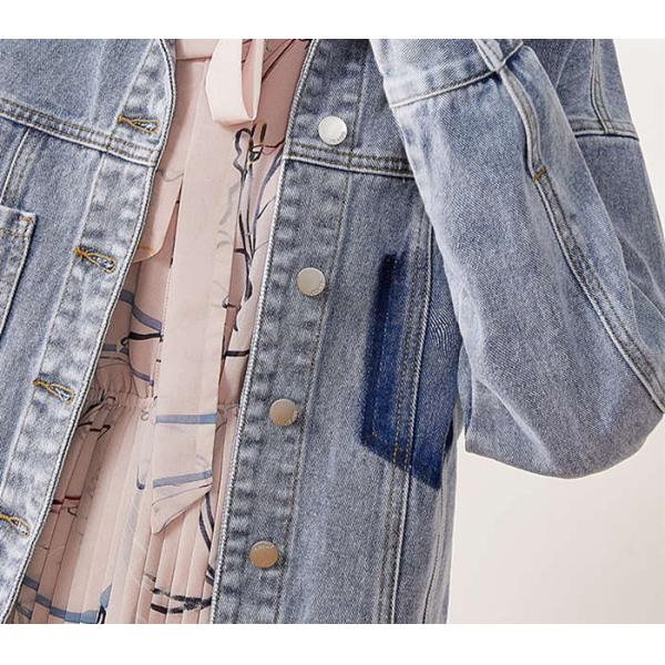 Womens Washed Ladies Denim Jacket Classic Stretch Trucker Jacket Loose Fit