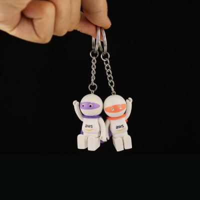 Non Phthalate PVC Promotional Plastic Keychain 5cm Hight For Gift