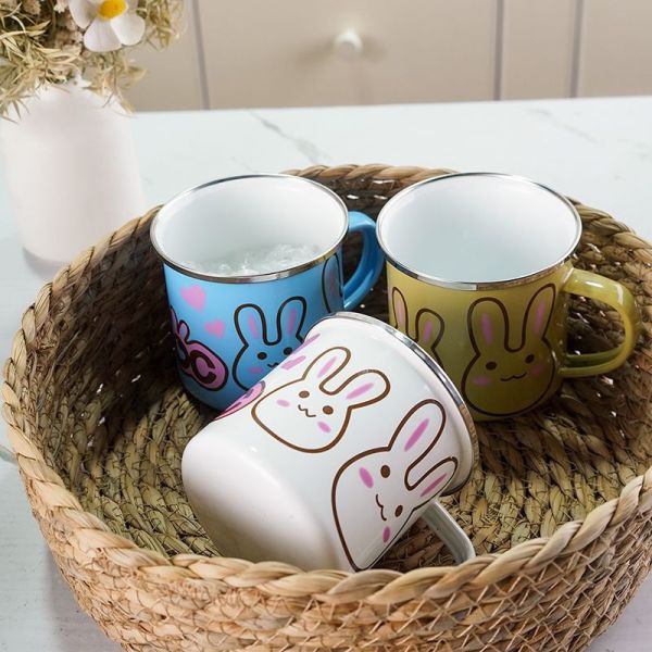 150g 350ml Enamel Coffee Mug Featuring High Temperature Logo Printing Ideal for Camping Hiking Outdoor Travel Activities