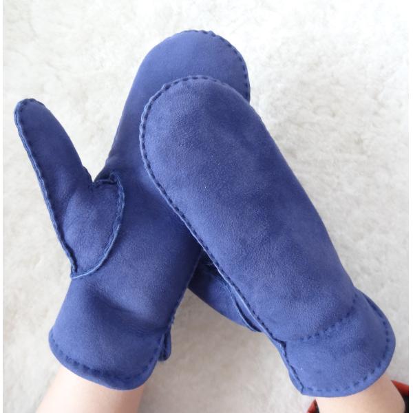 sheepskin double face fur women winter warm shearling mittens