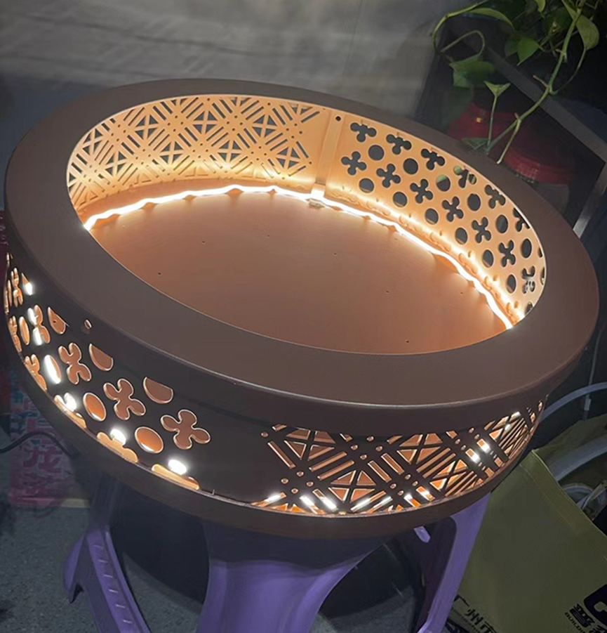 3.0mm Rose Gold Round Aluminum Single Panel Light Box with Maple Leaf Pattern