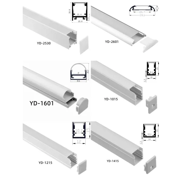 Adjustable Light Angle 6063 T3-T8 Aluminum Alloy Anodized Surface Mounted LED Profile