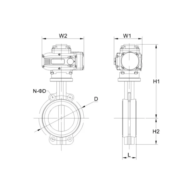 ATEX/IECEx Explosion-Proof Electric Butterfly Valve SS316/WCB DN50 PN16 4-20mA & Modbus Control
