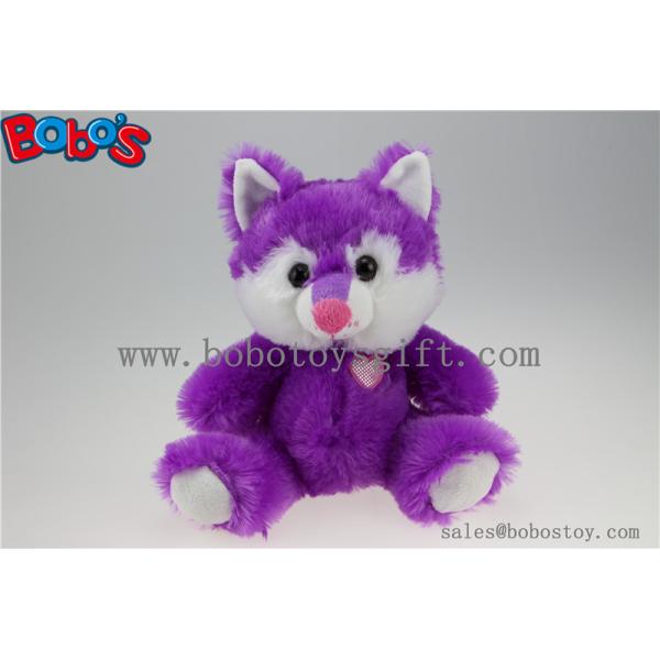 Cuddly Sitting Purple Plush Fox Animal as Children Toy for Festival