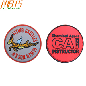 Soft PVC Rubber Morale Patches Customized Size Adhesive Back Backing