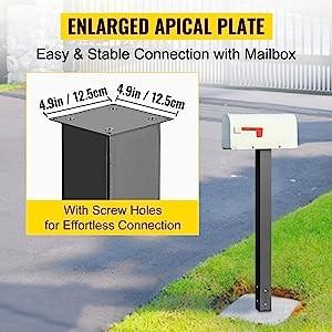 Heavy Duty Steel Top Surface Mount Mailbox Pole In-Ground Post Bracket