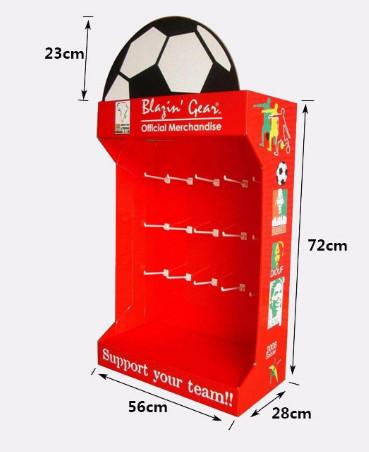Red Cardboard Sidekick Displays , Eye - Catching Corrugated Cardboard Shelves