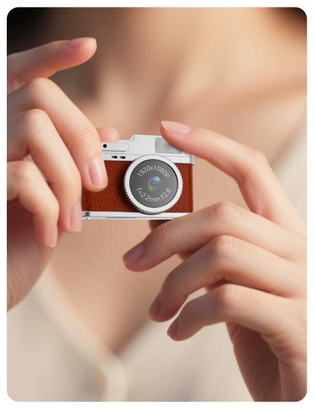 Mini-caméra 1080P légère de 0,96 pouce Portable et caméras avec détection de mouvement 30 images Taux d'images vidéo 6 types de filtres