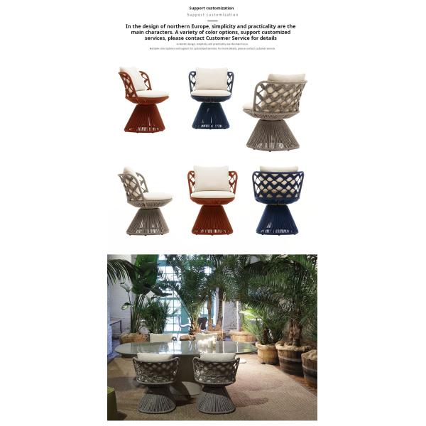 Luxury Outdoor Furniture Rattan Table And Chair Set For Garden Patio Dining