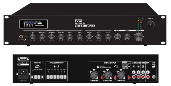 240W Small Public Address Pa System Amplifiers For Super Market