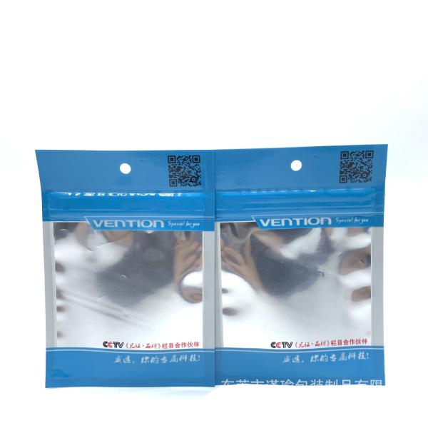 Resealable aluminum foil zipper pouch clear front mylar electronic packaging bag