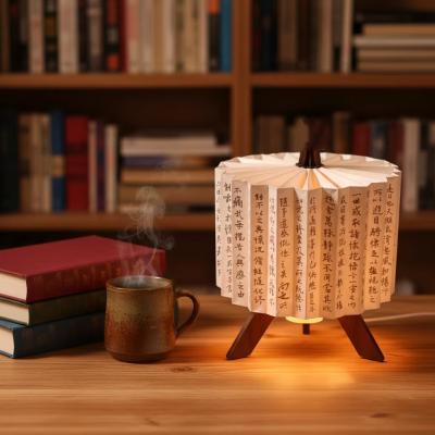 Timber Folding LED Table Origami Paper Light Fixture Reading Lamp Custom