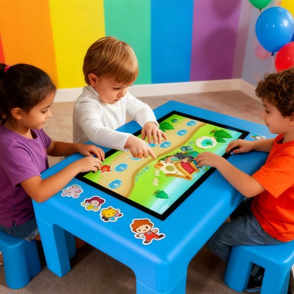 Table tactile interactive multicolore de 43 pouces avec 40 points de contact et garantie d'un an pour l'éducation
