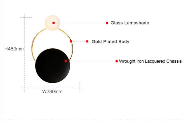 LED Wall bed lamp Designer Creative Spherical Metal Wall Lights Fixures (WH-OR-14）
