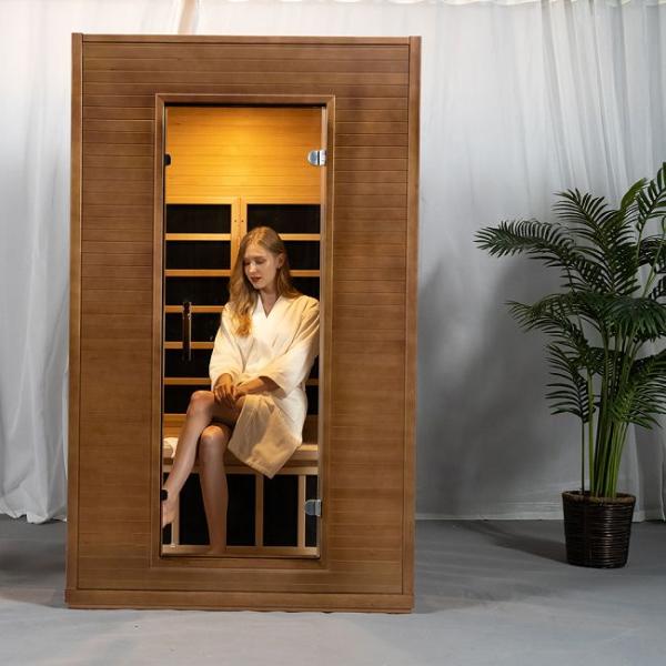 Apartment Indoor Carbon Fiber Heaters WoodenInfrared Sauna Room Hemlock