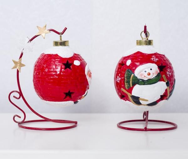 Creative Paint Santa Claus Shining Ceramic Decoration