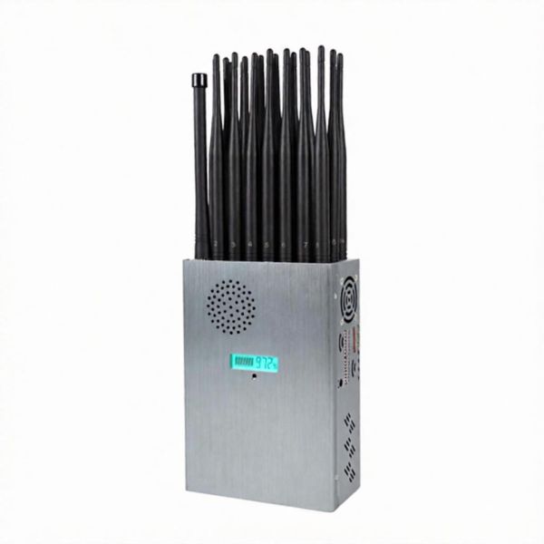 Portable 24 Bands 5G Cell Phone Jammer 12000mAh Built In Battery Purple Horn P24