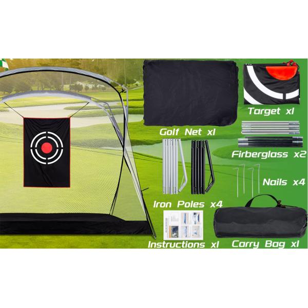 Golf Hitting Cage Practice Aid For Outdoor, Golf Practice Net, Hitting Aids Nets, Portable Golf Impact Nets Cages