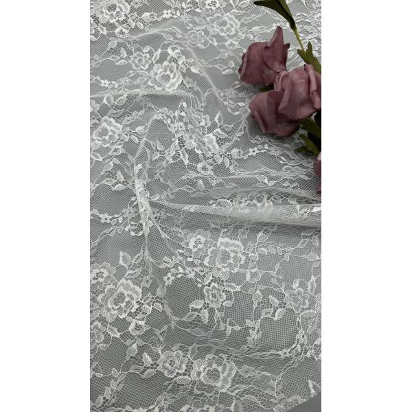 White Lace New Design Tulle Mesh Fabric Floral Breathe for Cauasl Gowns