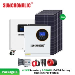 4.2KW Pure Sine Wave Hybrid Solar Inverter with 7.5KWh LiFePO4 Battery Home