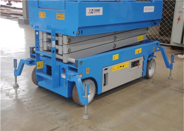 AC Power Rough Terrain Scissor Lift Anti Slip Steel Plate Safety Operation
