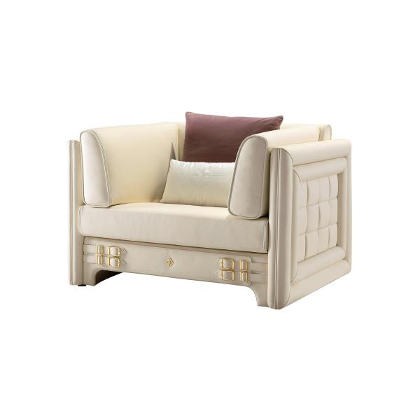 Joyful ever furniture factory Light luxury design sofa in Glossy painting frame and Italy leather upholstered